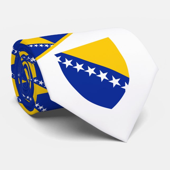 Bosnian Coat of Arms & Flag, Bosnia & Vina Krawatte (Gerollt)