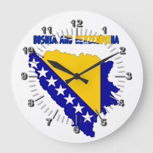 Bosnian country flag große wanduhr