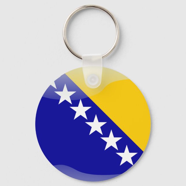 Bosnian glossy flag schlüsselanhänger (Vorderseite)