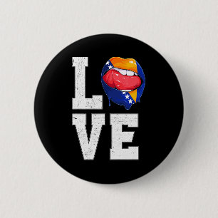 Bosnien-Flagge Fußball-Fan Liebt Bosnische T-Shirt Button