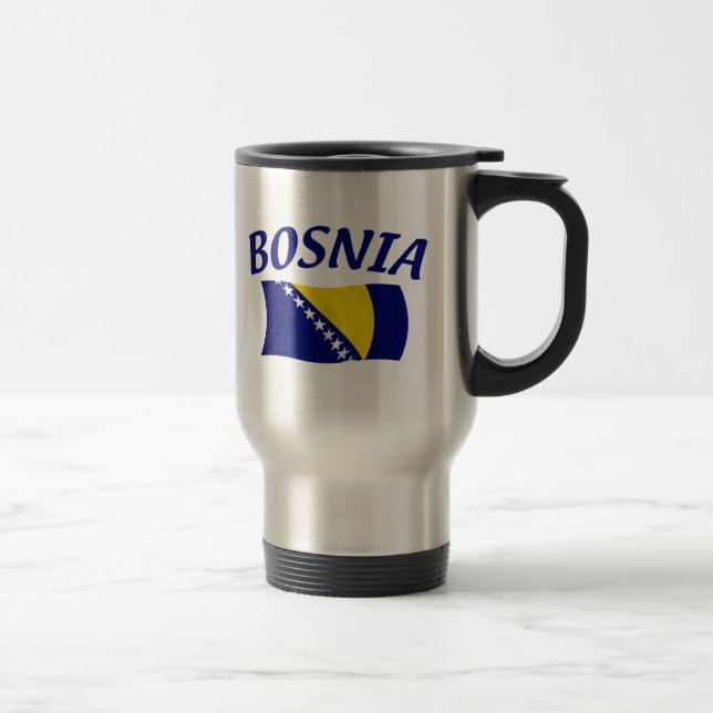 Bosnien-Flagge Reisebecher (Rechts)