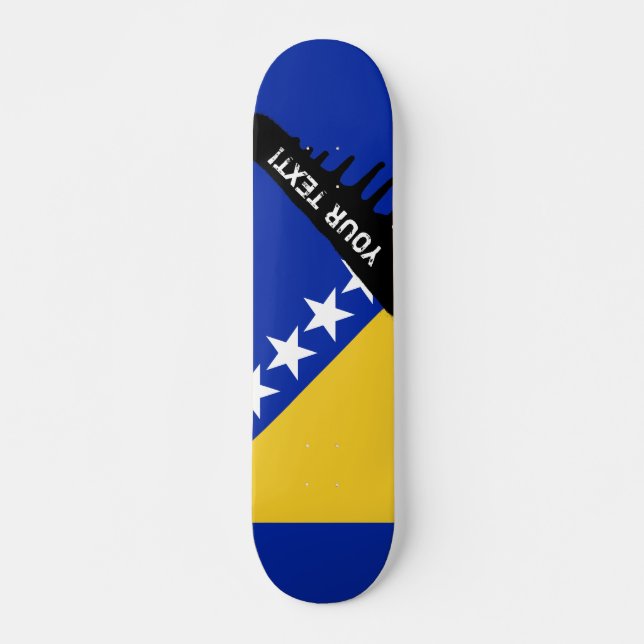 Bosnien-Flagge Skateboard (Vorne)