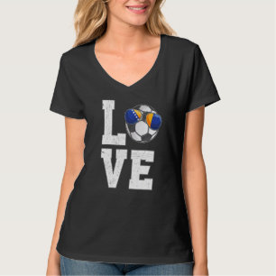 Bosnien-Fußball-Liebe Bosnienische Flagge T-Shirt