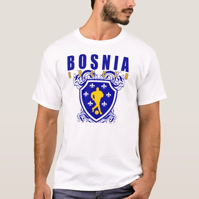 Bosnien-Fußball-Schild T-Shirt (Vorderseite)