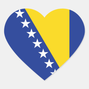 Bosnien Herzegowina Flagge Herz Aufkleber