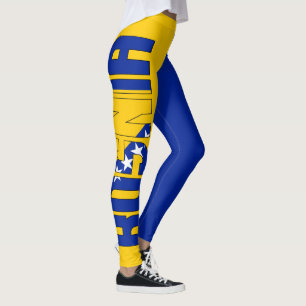 Bosnien-Inschriftenflagge Gelber blauer Star Leggings