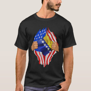 Bosnien Roots USA Flaggenstaat Patriotisches bosni T-Shirt