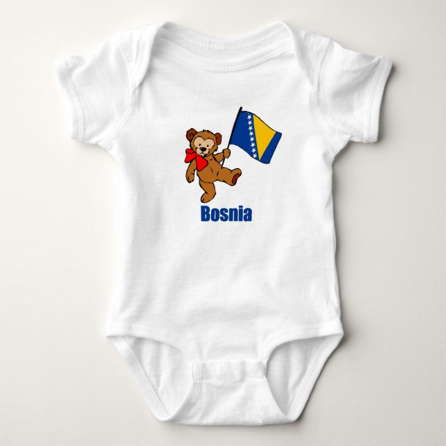 Bosnien-Teddybär Baby Strampler (Vorderseite)