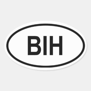 Bosnien und Herzegowina "BIH" Ovaler Aufkleber