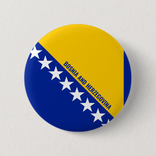 Bosnien und Herzegowina-Flagge Cute Patriotisch Button