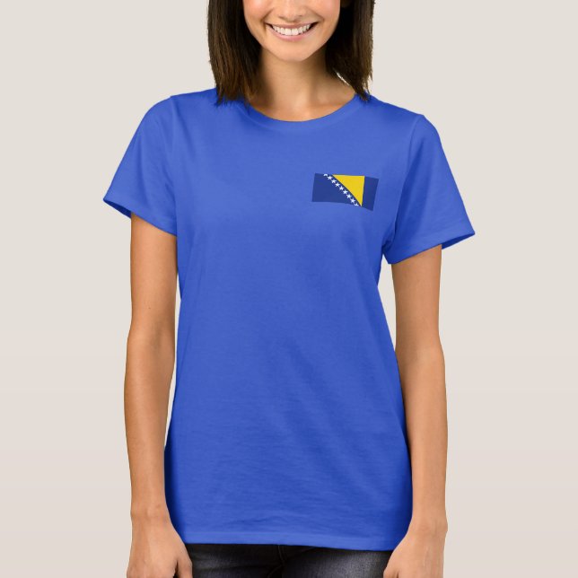 Bosnien und Herzegowina - Flaggen- und Kartenstatu T-Shirt (Vorderseite)