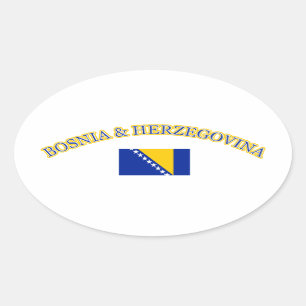 Bosnien und Herzegowina Fußballentwurf Ovaler Aufkleber