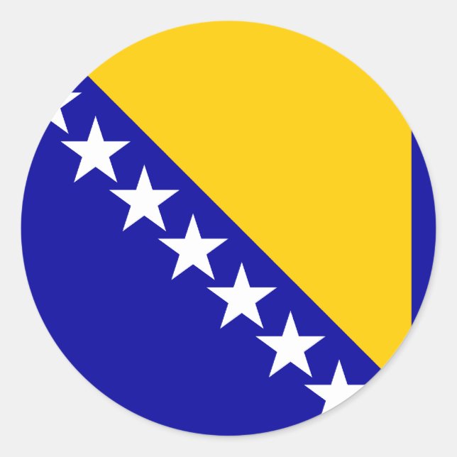 Bosnien und Herzegowina Hochwertige Flagge Runder Aufkleber (Vorderseite)