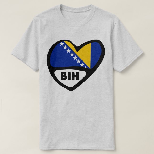 Bosnien und Herzegowina Ländercode Flaggenstaat He T-Shirt (Design vorne)