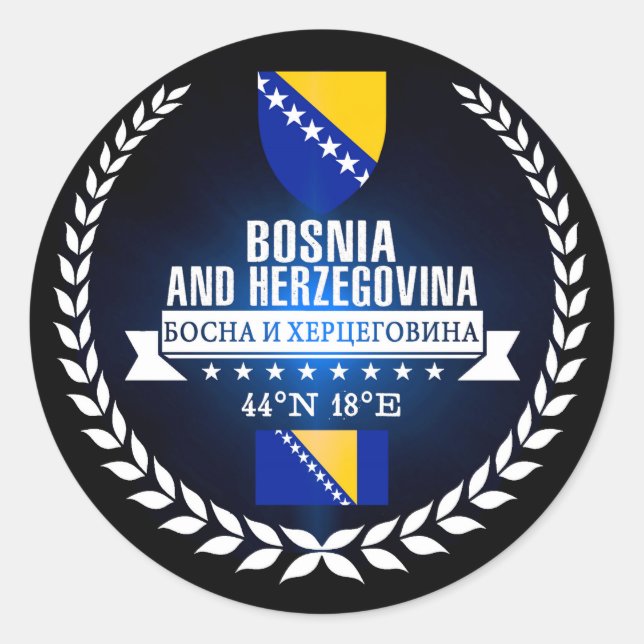 Bosnien und Herzegowina Runder Aufkleber (Vorderseite)