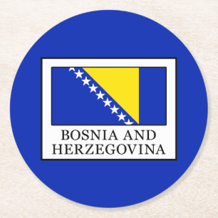 Bosnien und Herzegowina Runder Pappuntersetzer