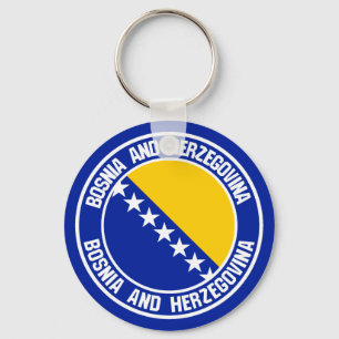 Bosnien und Herzegowina rundes Emblem Schlüsselanhänger