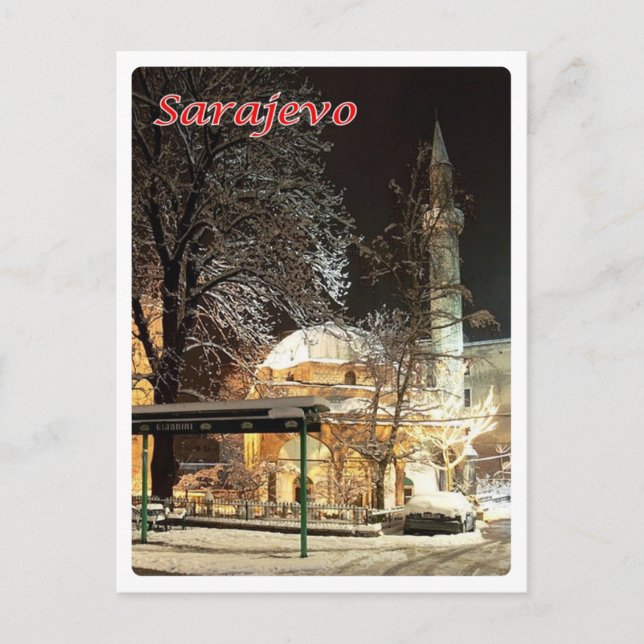 Bosnien und Herzegowina - Sarajewo - Moschee Ferha Postkarte (Vorderseite)