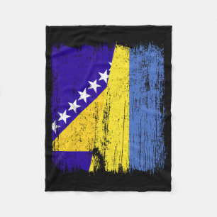 Bosnien und Herzegowina Ukraine Halbe Flagge Fleecedecke