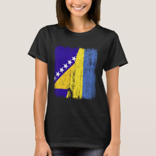 Bosnien und Herzegowina Ukraine Halbe Flagge T-Shirt