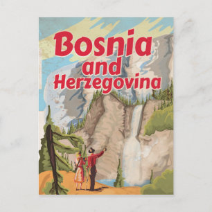 Bosnien und Herzegowina Vintage Travel Poster Postkarte