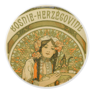 Bosnien und Herzegowina von Alphonse Mucha (1900) Keramikknauf
