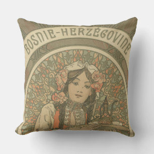Bosnien und Herzegowina von Alphonse Mucha (1900) Kissen