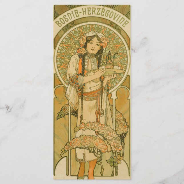Bosnien und Herzegowina von Alphonse Mucha (1900) Menükarte (Vorderseite)