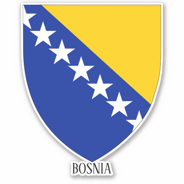 Bosnienische Wappen Patriotisch Aufkleber (Vorderseite)