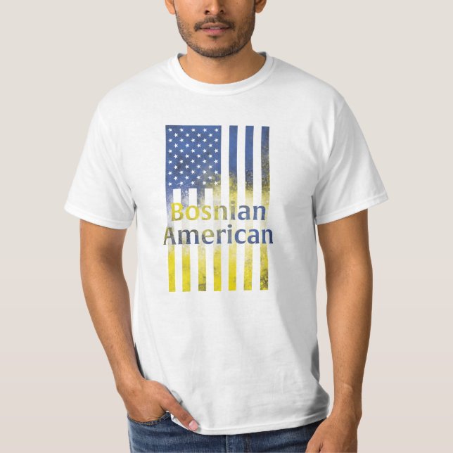 bosnisch-amerikanischer Flag-T - Shirt (Vorderseite)