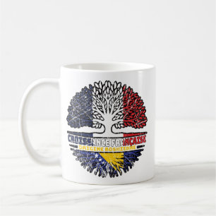 Bosnisch-Französische Tree-Roots-Fahne Kaffeetasse