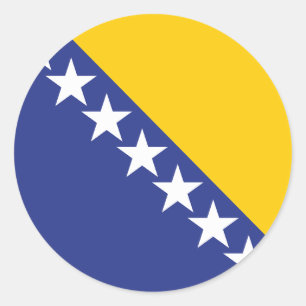 Bosnisch-herzegowinische Flagge Klassischer Rundau Runder Aufkleber
