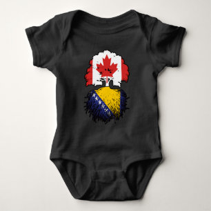 Bosnisch-Kanadische Tree-Roots-Fahne Baby Strampler
