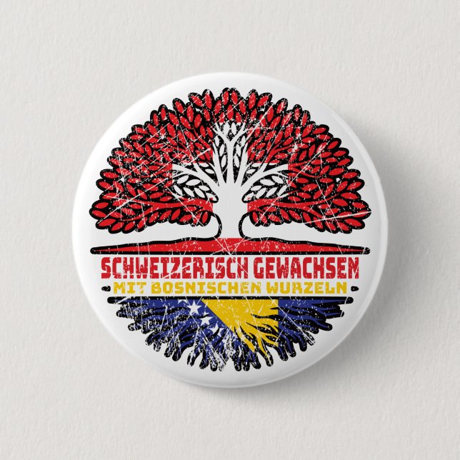 Bosnisch Schweizer Schweiz Button (Vorderseite)