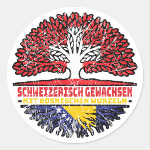 Bosnisch Schweizer Schweiz Runder Aufkleber