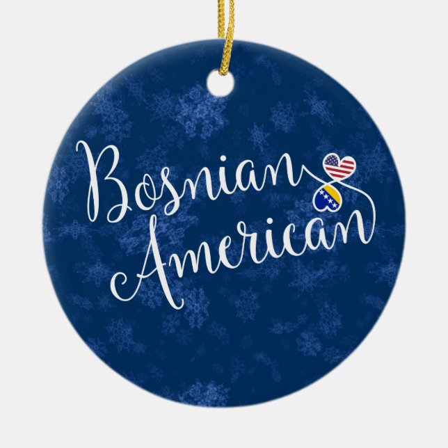 Bosnische amerikanische Herzen, Keramik Ornament (Vorne)