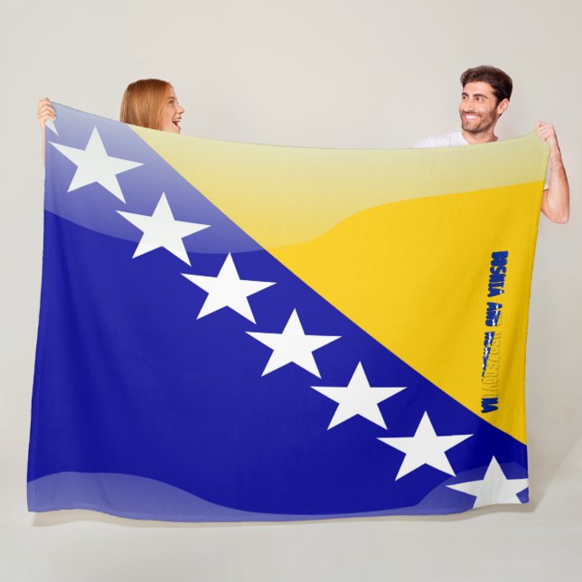 Bosnische Flagge Fleecedecke (Beispiel)