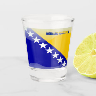 Bosnische glatte Flagge Schnapsglas