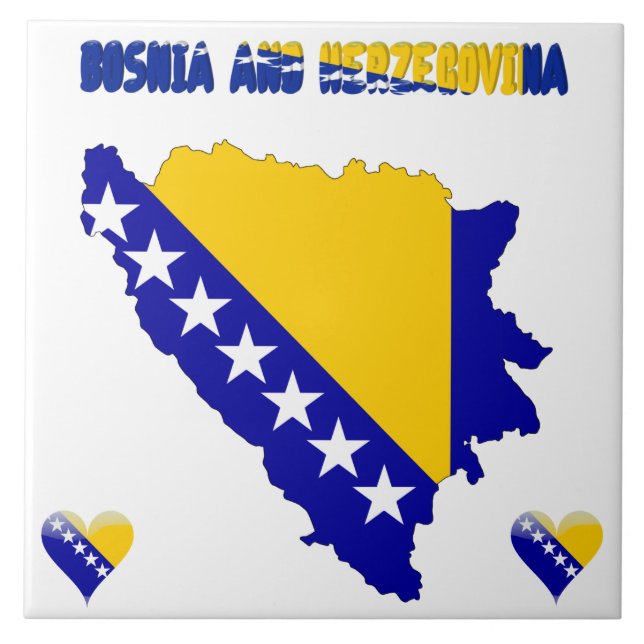 bosnische Landesflagge Fliese (Vorderseite)