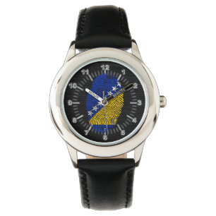 Bosnische Touchfingerabdruckflagge Armbanduhr