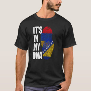 Bosnische und armenische DNA-Flagge-Herkunft-Misch T-Shirt