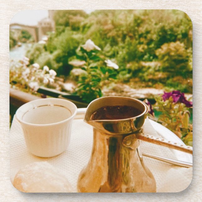 Bosnischer Kaffeepause in Mostar Getränkeuntersetzer (Vorderseite)