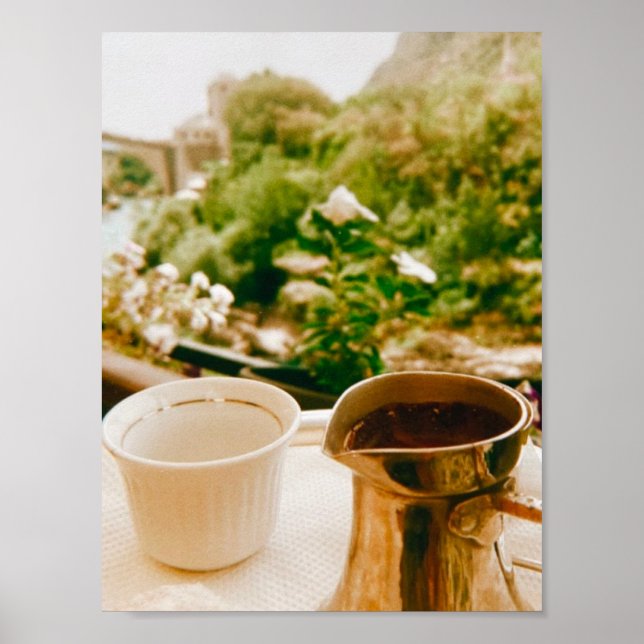 Bosnischer Kaffeepause in Mostar Poster (Vorne)