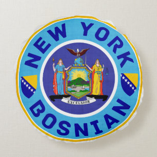 bosnischer New Yorker Amerikaner Rundes Kissen