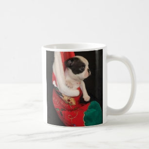 Boson-Welpe in der WeihnachtsStrumpf-Tasse Kaffeetasse