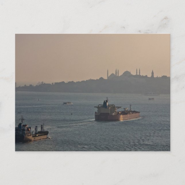 Bosporus bei Sonnenuntergang Postkarte (Vorderseite)