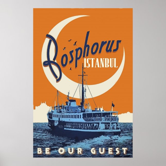 Bosporus, Istanbul, Türkei, Segelboot, Vintag Poster (Vorne)