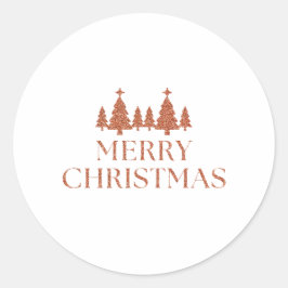 Bosque de Árboles de Navidad con Brillo Oro Rosado Runder Aufkleber