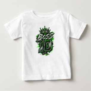 Boss 10 – Grüne Neon Streetwear Grafik Baby T-shirt