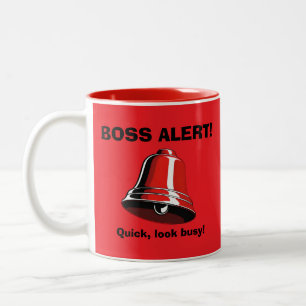 BOSS Alert! beschäftigt aussehen Zweifarbige Tasse